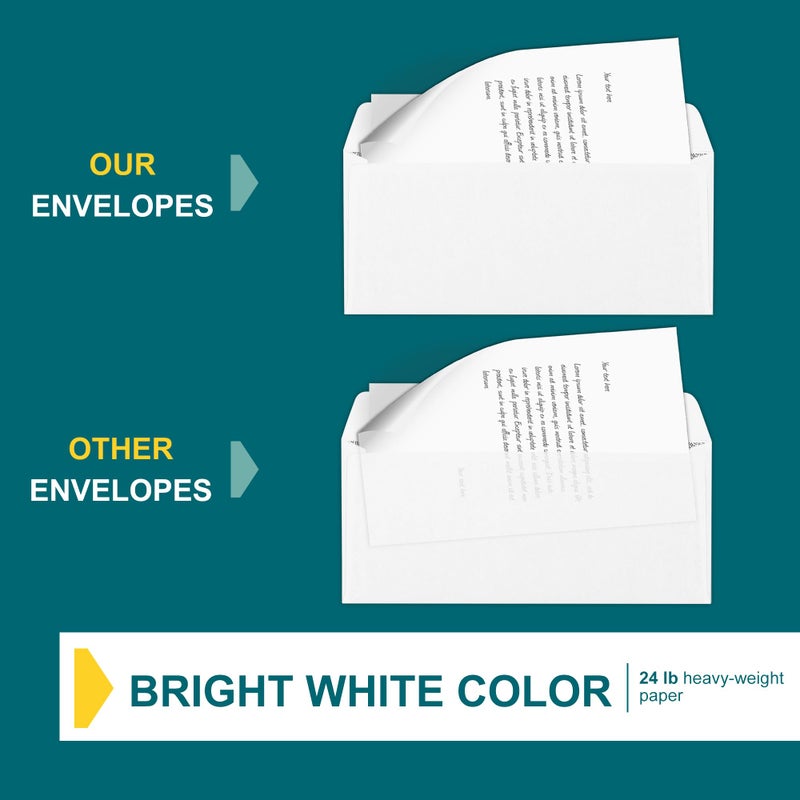 EnDoc #9 Envelopes Self Seal - 100 Pack - Security Tinted 3 7/8" x 8 7/8" Business Envelopes Peel & Seal - Mailing Envelopes Letter Size - Legal Envelopes for Invoices, Statements - 24lb Plain Envelopes - Image 5